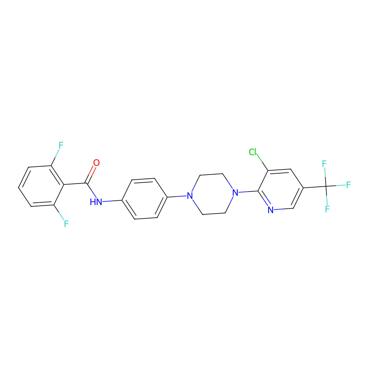 N-(4-{4-[3-chloro-5-(trifluoromethyl)-2-pyridinyl]piperazino}phenyl)-2,6-difluorobenzenecarboxamide molecular structure, CAS 478262-21-4