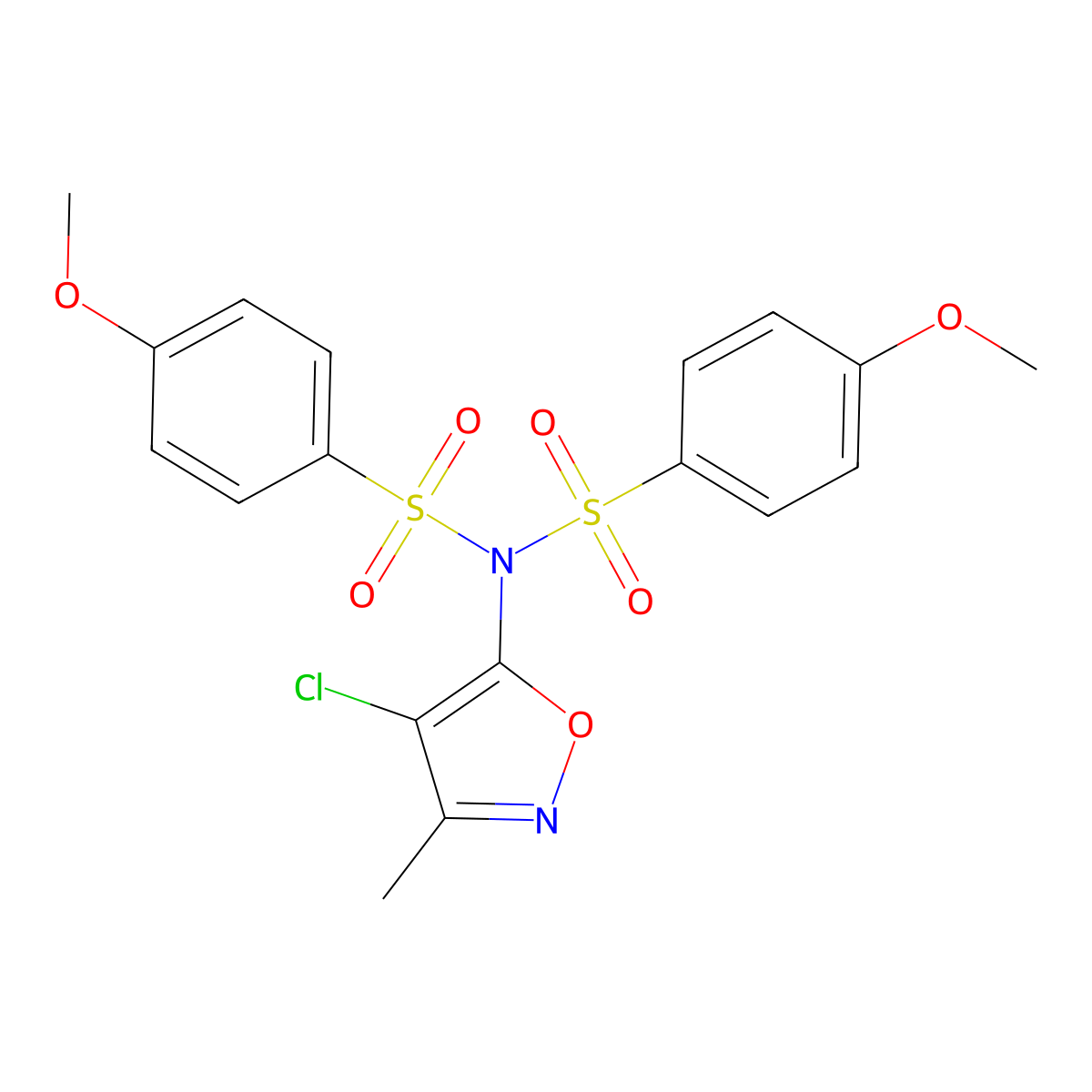 N-(4-chloro-3-methyl-5-isoxazolyl)-4-methoxy-N-[(4-methoxyphenyl)sulfonyl]benzenesulfonamide molecular structure, CAS 478262-44-1