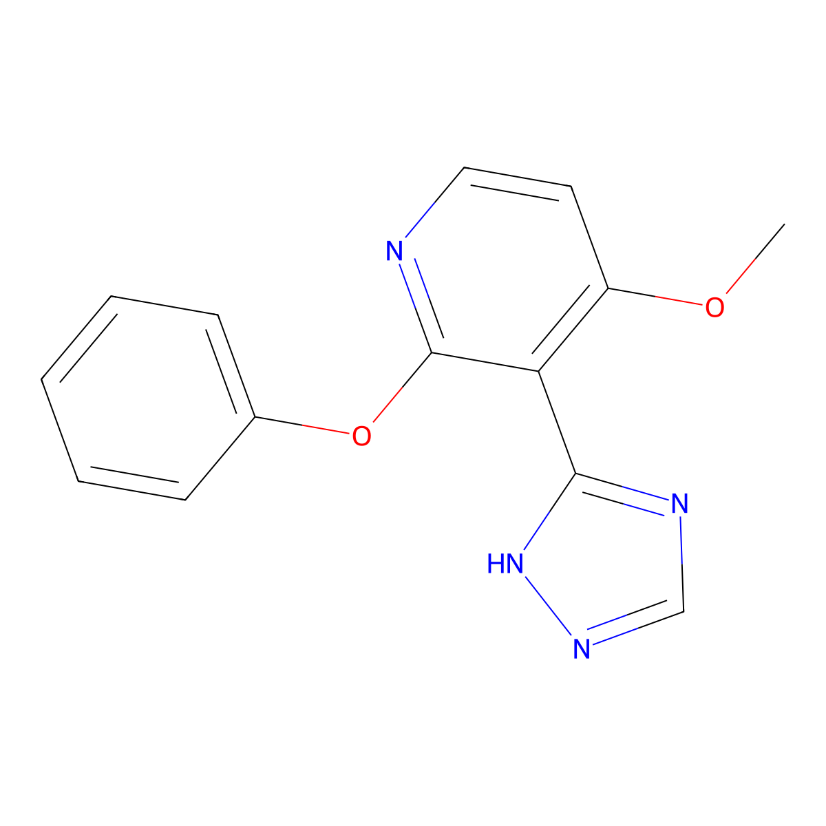 4-methoxy-3-(1H-1,2,4-triazol-3-yl)-2-pyridinyl phenyl ether molecular structure, CAS 478262-45-2