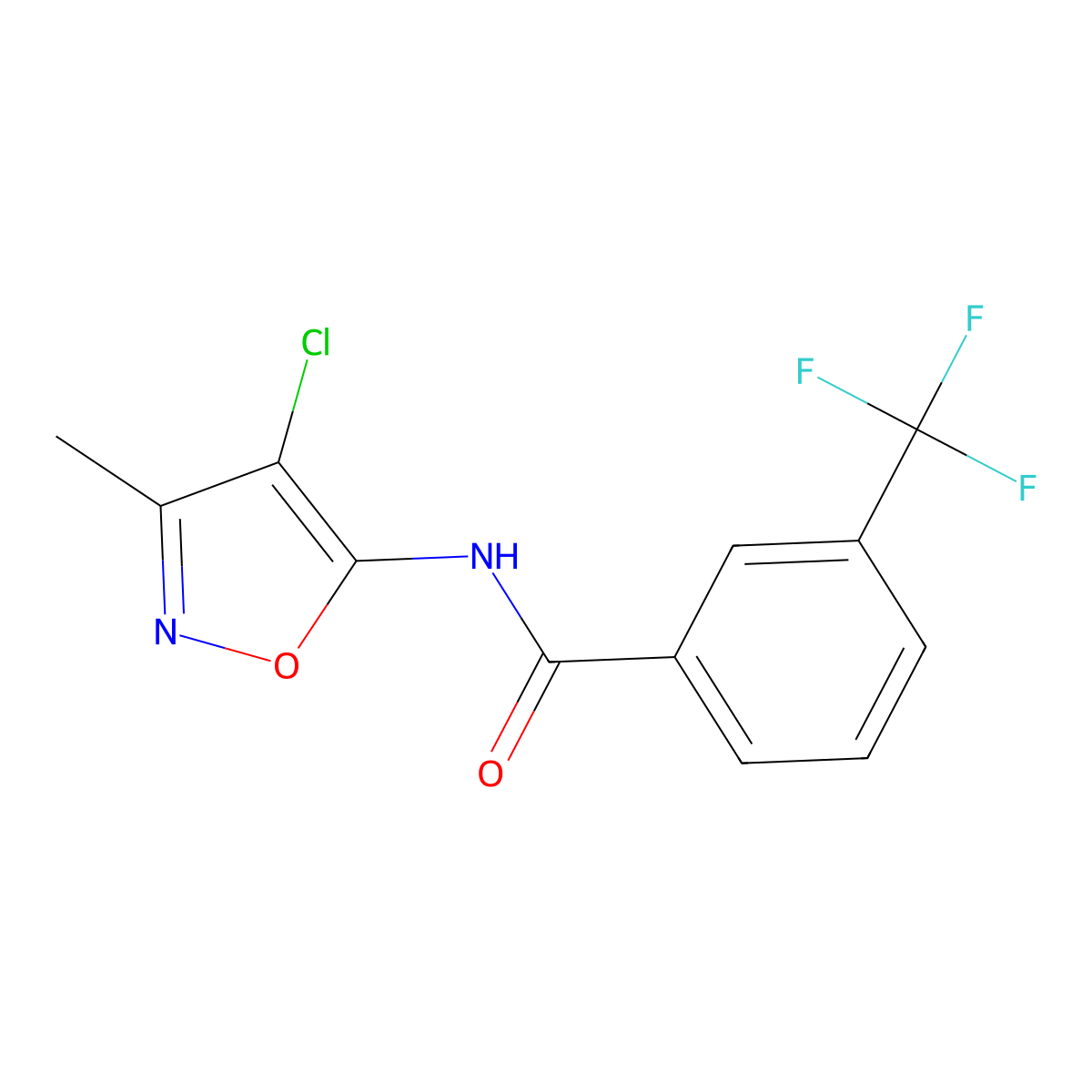N-(4-chloro-3-methyl-1,2-oxazol-5-yl)-3-(trifluoromethyl)benzamide molecular structure, CAS 478262-53-2