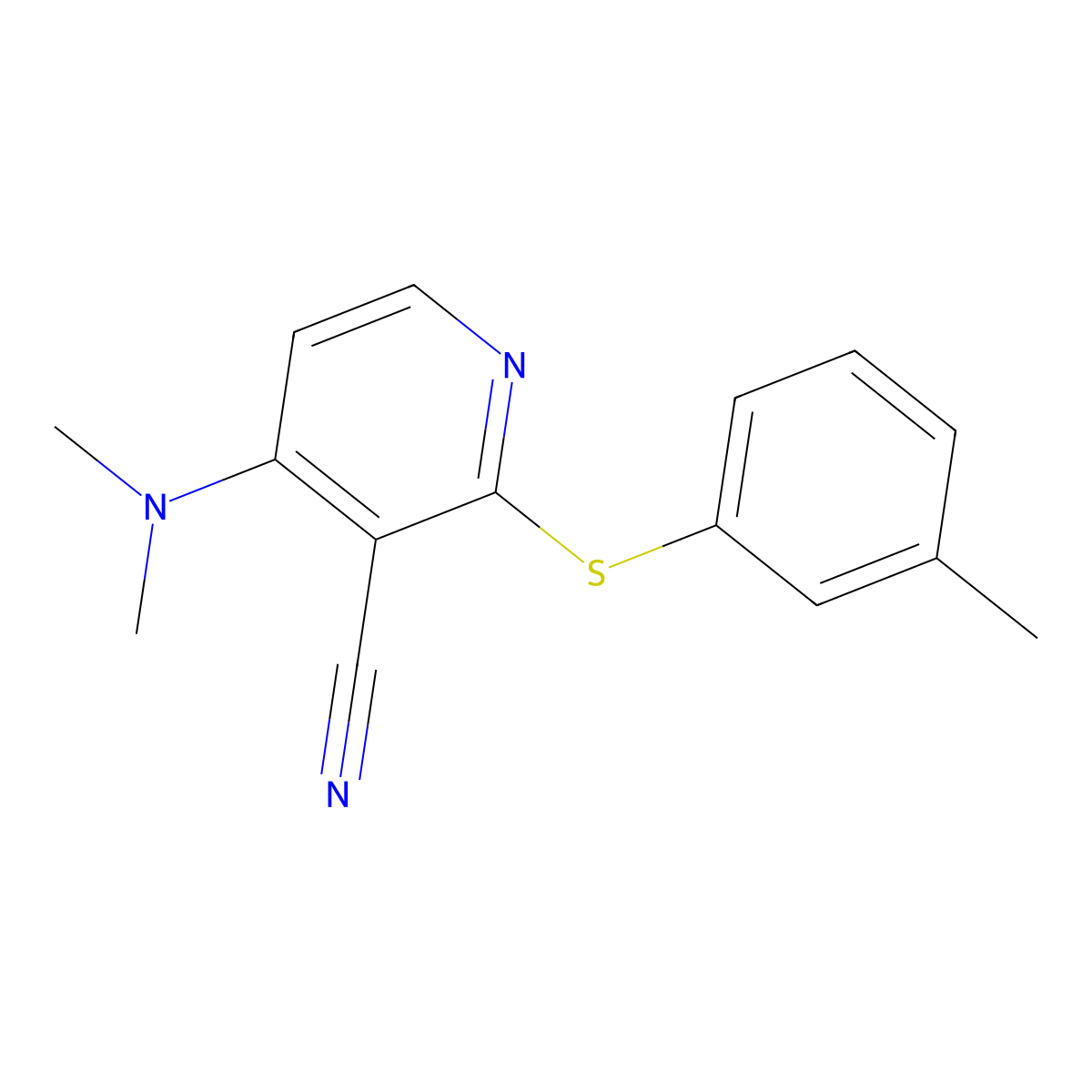 4-(Dimethylamino)-2-[(3-methylphenyl)sulfanyl]nicotinonitrile molecular structure, CAS 478262-63-4