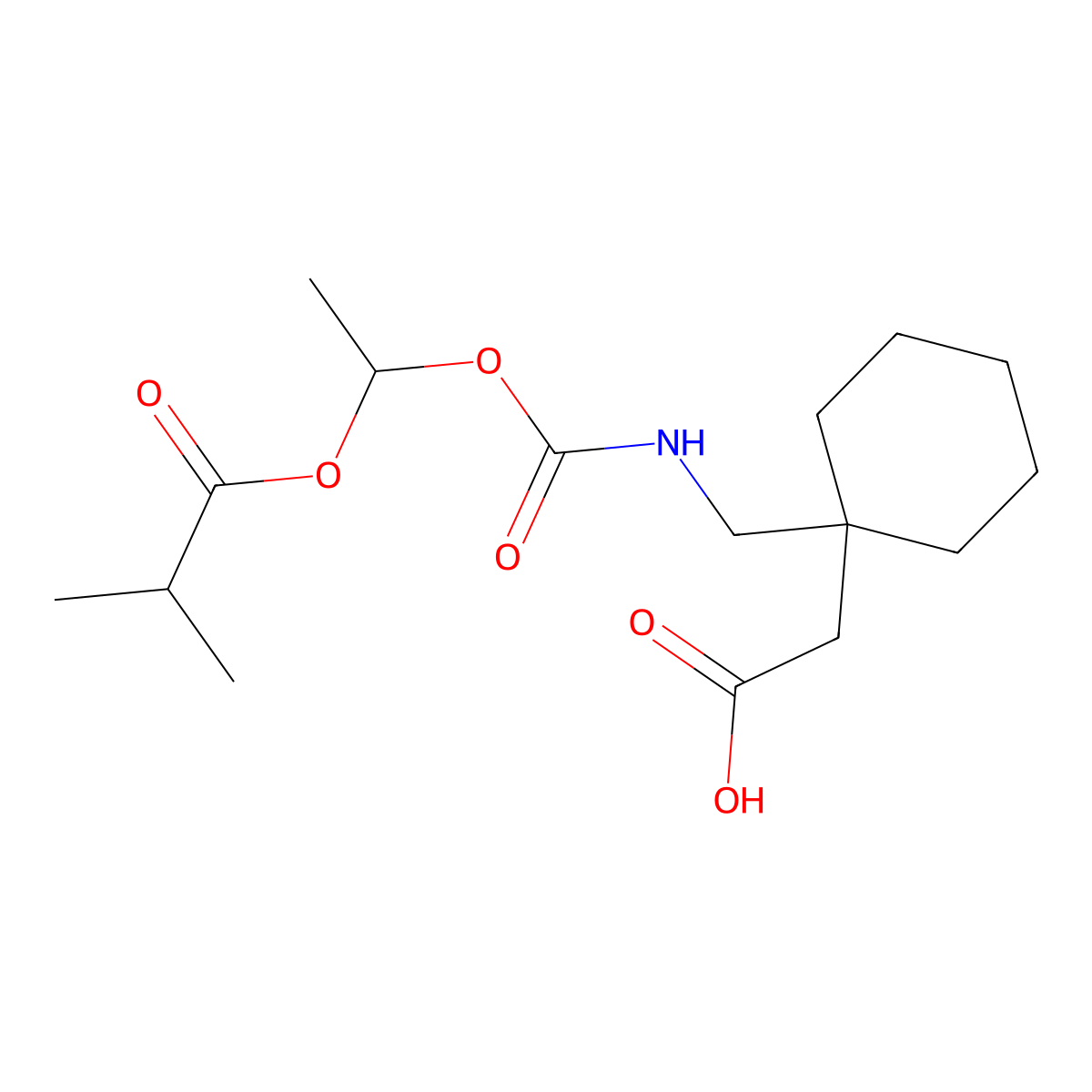 Gabapentin Enacarbil molecular structure, CAS 478296-72-9