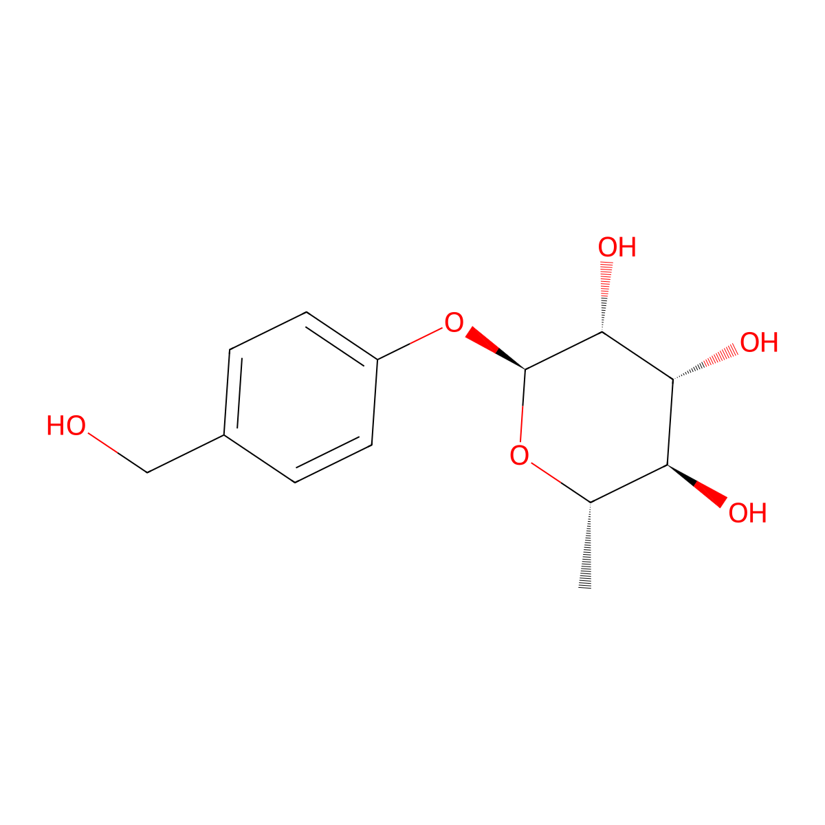 4-Hydroxymethylphenol 1-O-rhamnoside molecular structure, CAS 478314-67-9