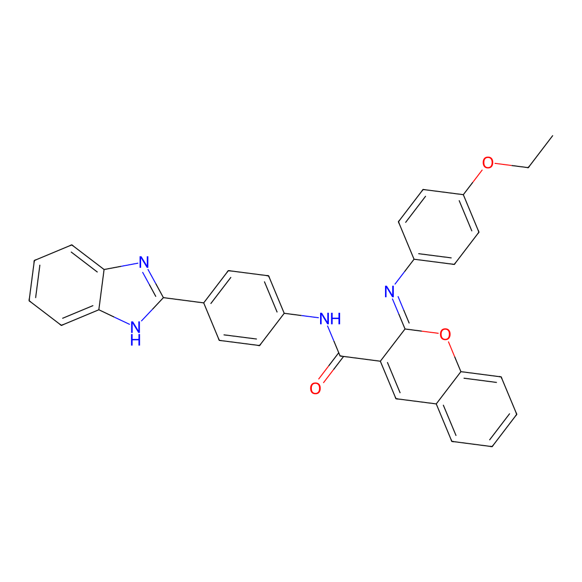 (2Z)-N-[4-(1H-benzimidazol-2-yl)phenyl]-2-[(4-ethoxyphenyl)imino]-2H-chromene-3-carboxamide molecular structure, CAS 478342-68-6