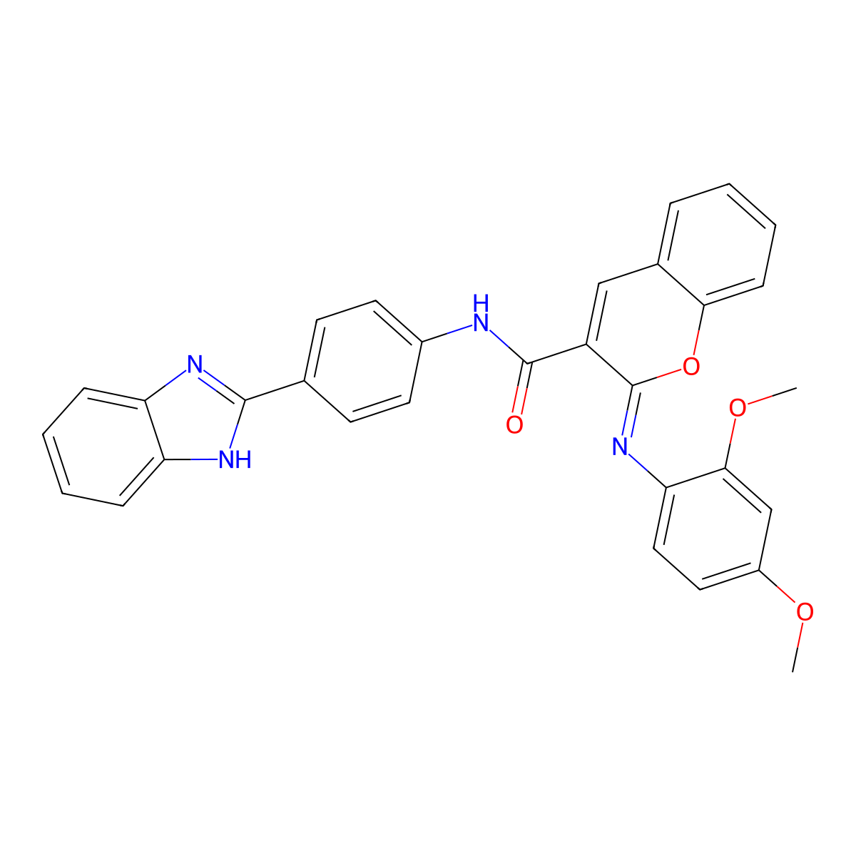 (2Z)-N-[4-(1H-benzimidazol-2-yl)phenyl]-2-[(2,4-dimethoxyphenyl)imino]-2H-chromene-3-carboxamide molecular structure, CAS 478342-70-0