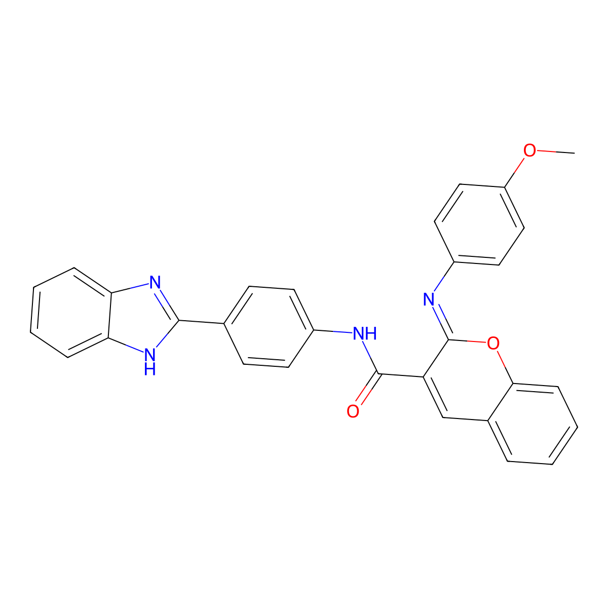 (2Z)-N-[4-(1H-benzimidazol-2-yl)phenyl]-2-[(4-methoxyphenyl)imino]-2H-chromene-3-carboxamide molecular structure, CAS 478342-74-4