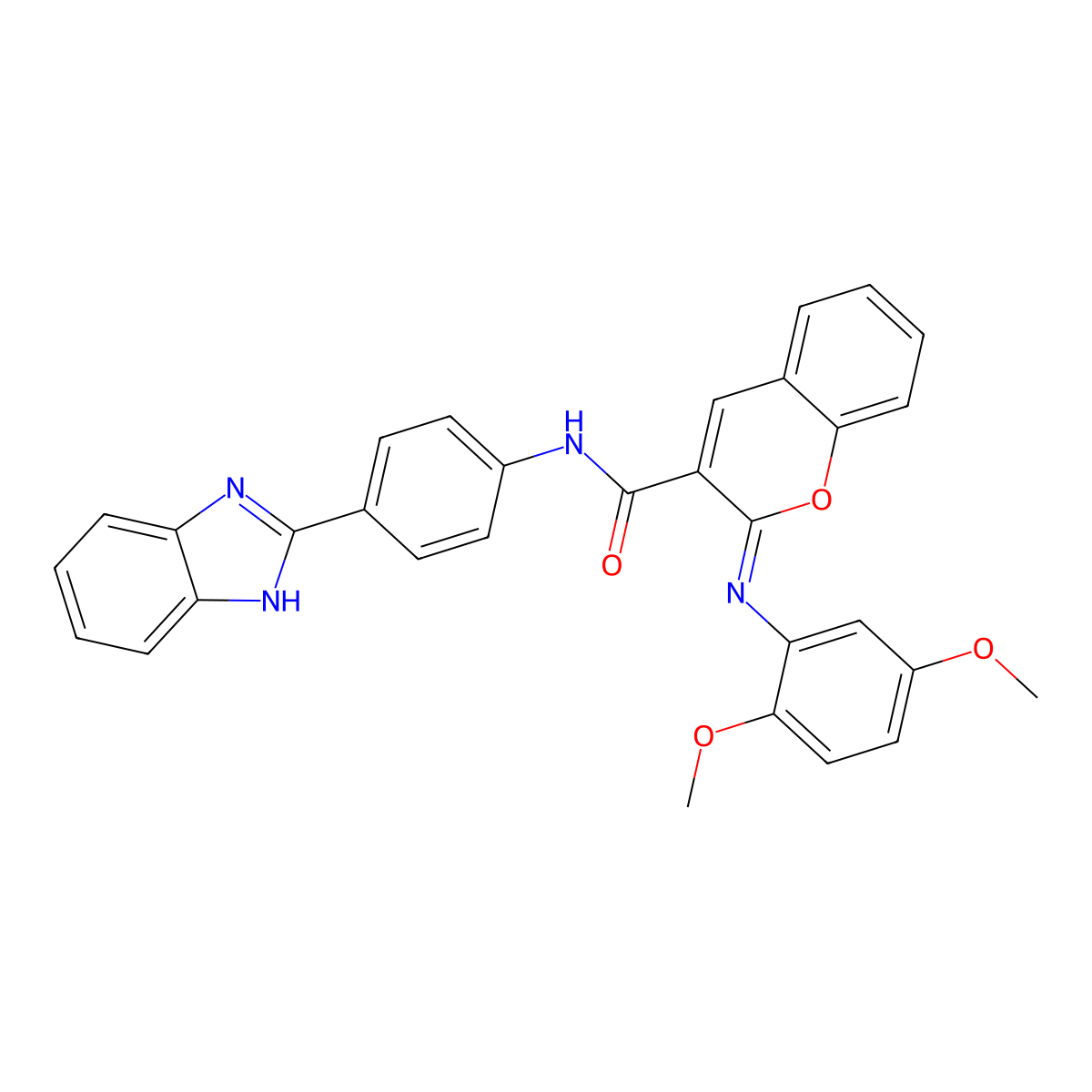 (2Z)-N-[4-(1H-benzimidazol-2-yl)phenyl]-2-[(2,5-dimethoxyphenyl)imino]-2H-chromene-3-carboxamide molecular structure, CAS 478342-76-6