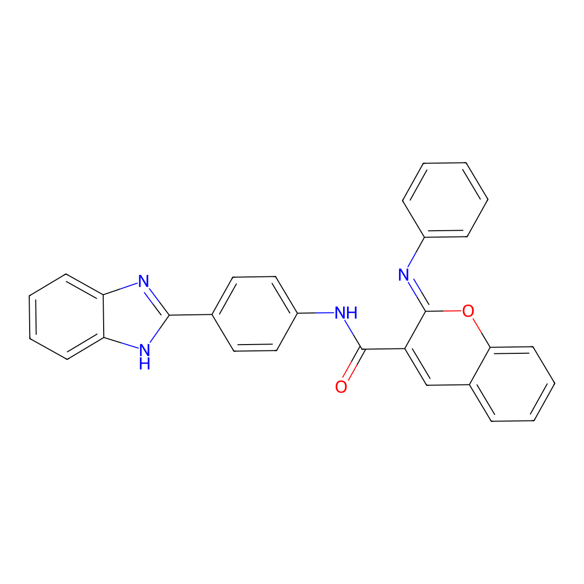 (2Z)-N-[4-(1H-benzimidazol-2-yl)phenyl]-2-(phenylimino)-2H-chromene-3-carboxamide molecular structure, CAS 478342-78-8