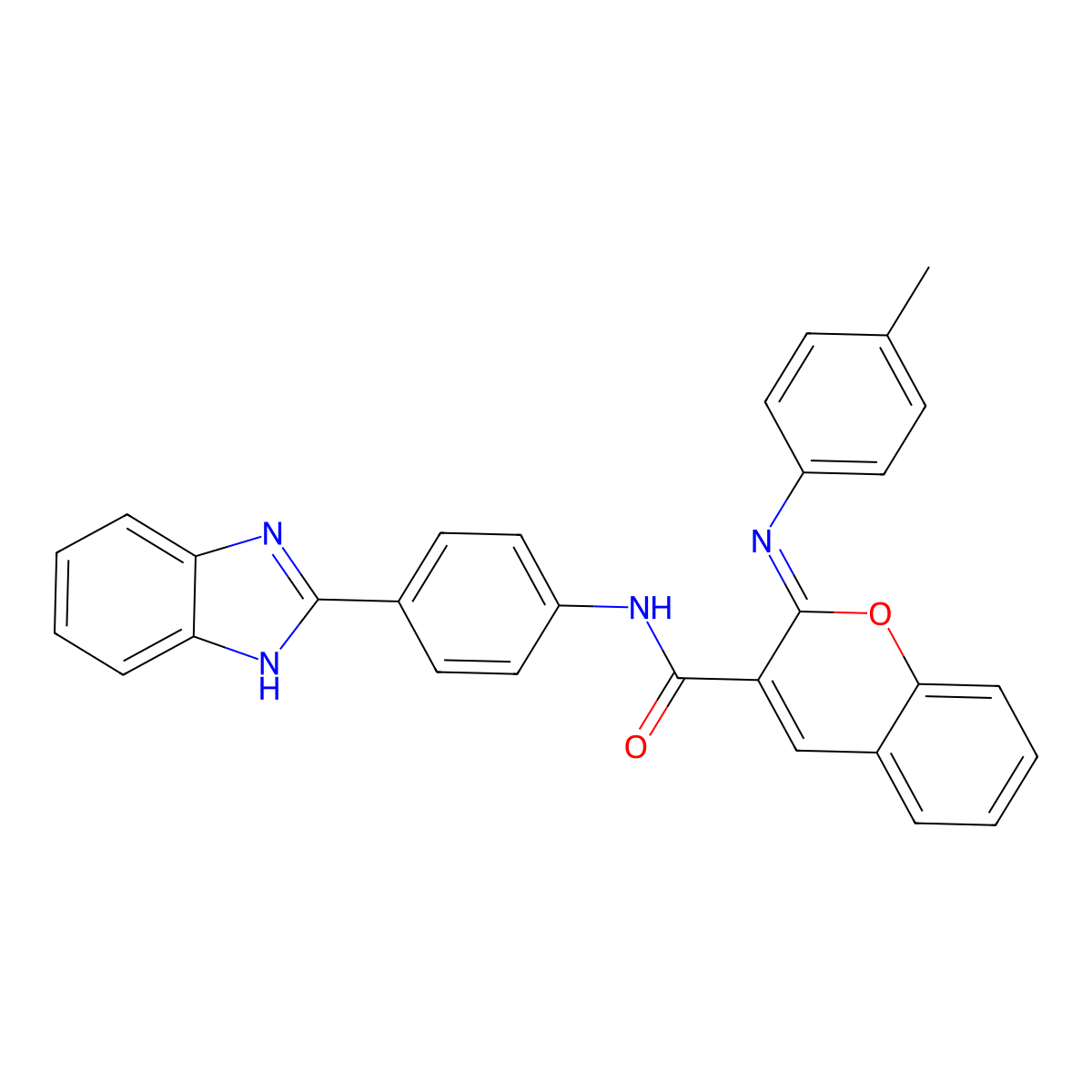 (2Z)-N-[4-(1H-benzimidazol-2-yl)phenyl]-2-[(4-methylphenyl)imino]-2H-chromene-3-carboxamide molecular structure, CAS 478342-82-4