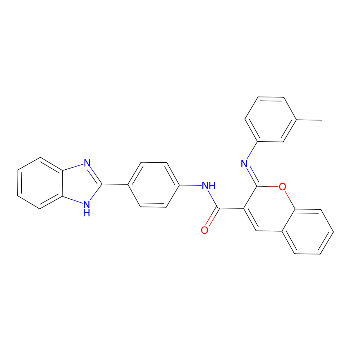 (2Z)-N-[4-(1H-benzimidazol-2-yl)phenyl]-2-[(3-methylphenyl)imino]-2H-chromene-3-carboxamide molecular structure, CAS 478342-83-5