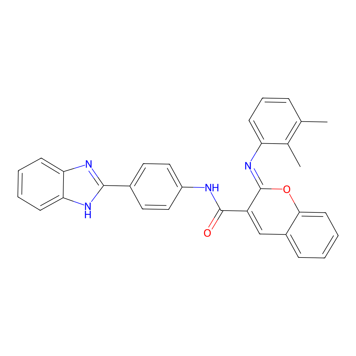 (2Z)-N-[4-(1H-benzimidazol-2-yl)phenyl]-2-[(2,3-dimethylphenyl)imino]-2H-chromene-3-carboxamide molecular structure, CAS 478342-85-7
