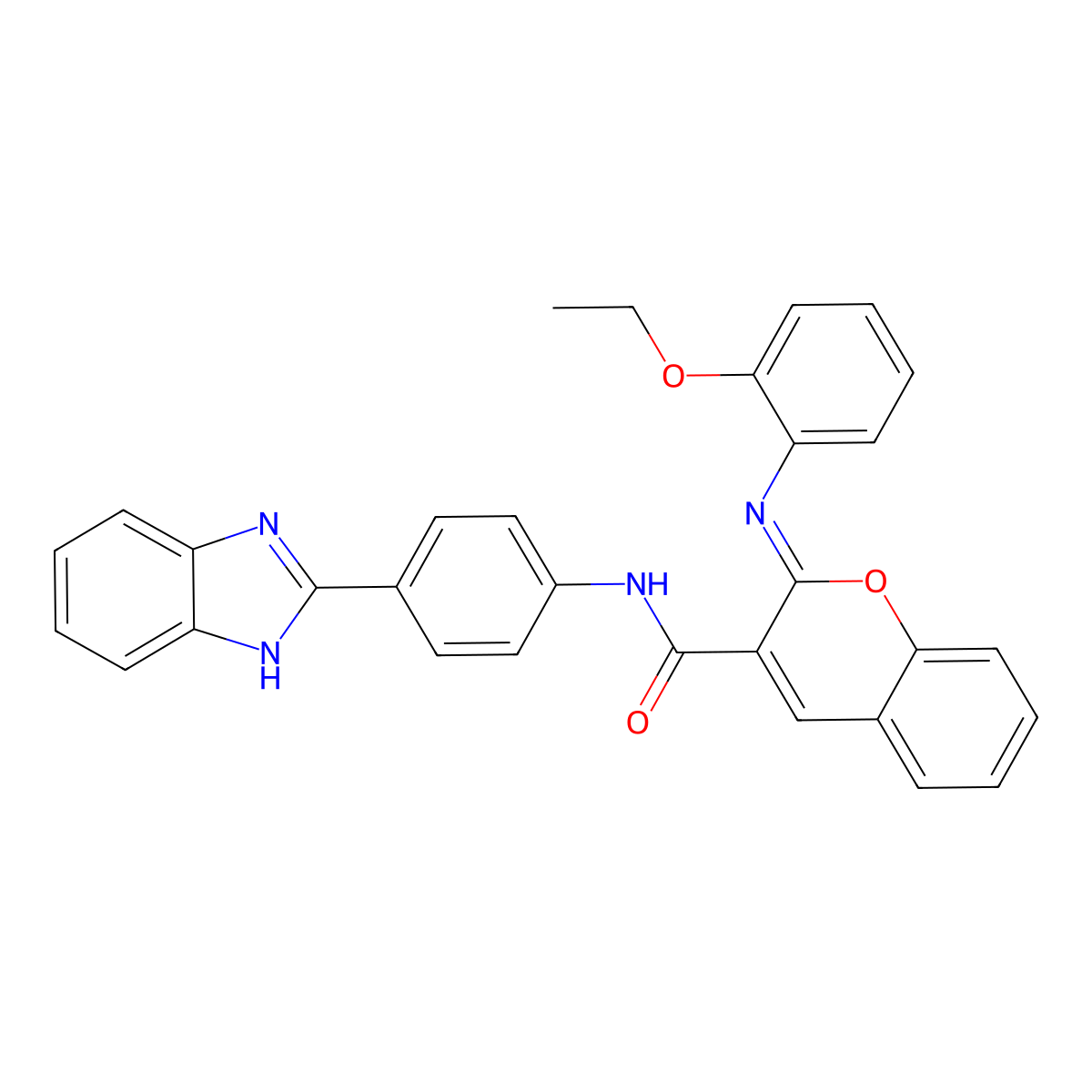 (2Z)-N-[4-(1H-benzimidazol-2-yl)phenyl]-2-[(2-ethoxyphenyl)imino]-2H-chromene-3-carboxamide molecular structure, CAS 478342-86-8