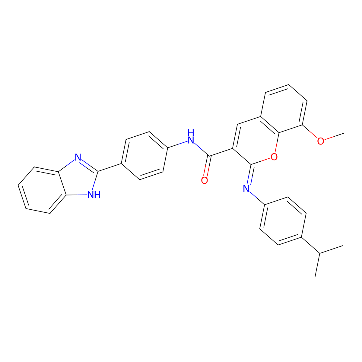 (2Z)-N-[4-(1H-1,3-benzodiazol-2-yl)phenyl]-8-methoxy-2-{[4-(propan-2-yl)phenyl]imino}-2H-chromene-3-carboxamide molecular structure, CAS 478342-87-9