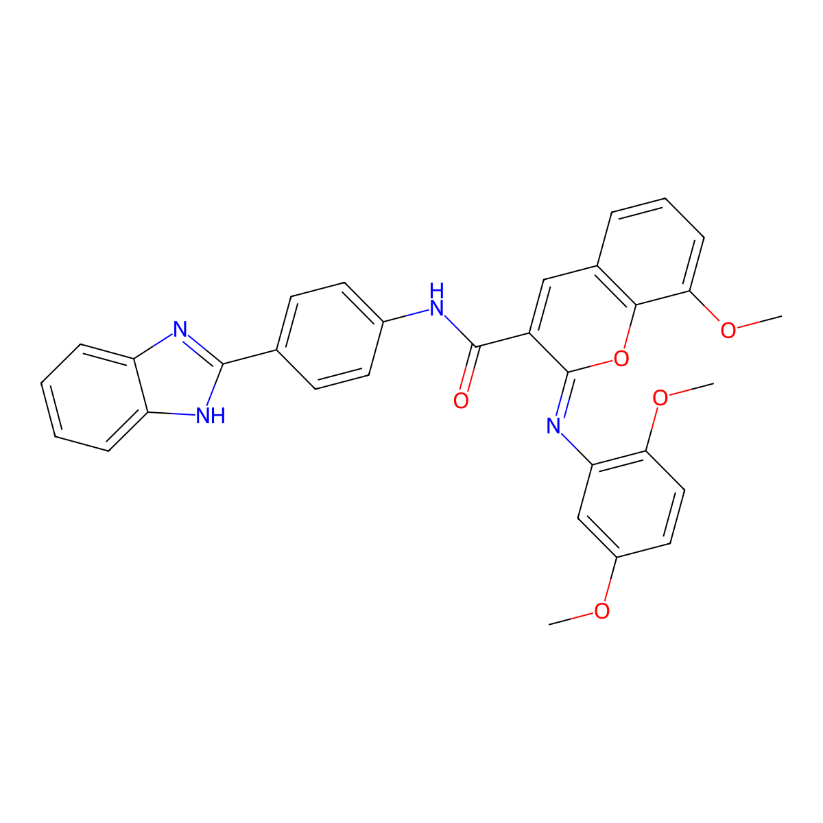 (2Z)-N-[4-(1H-1,3-benzodiazol-2-yl)phenyl]-2-[(2,5-dimethoxyphenyl)imino]-8-methoxy-2H-chromene-3-carboxamide molecular structure, CAS 478343-01-0
