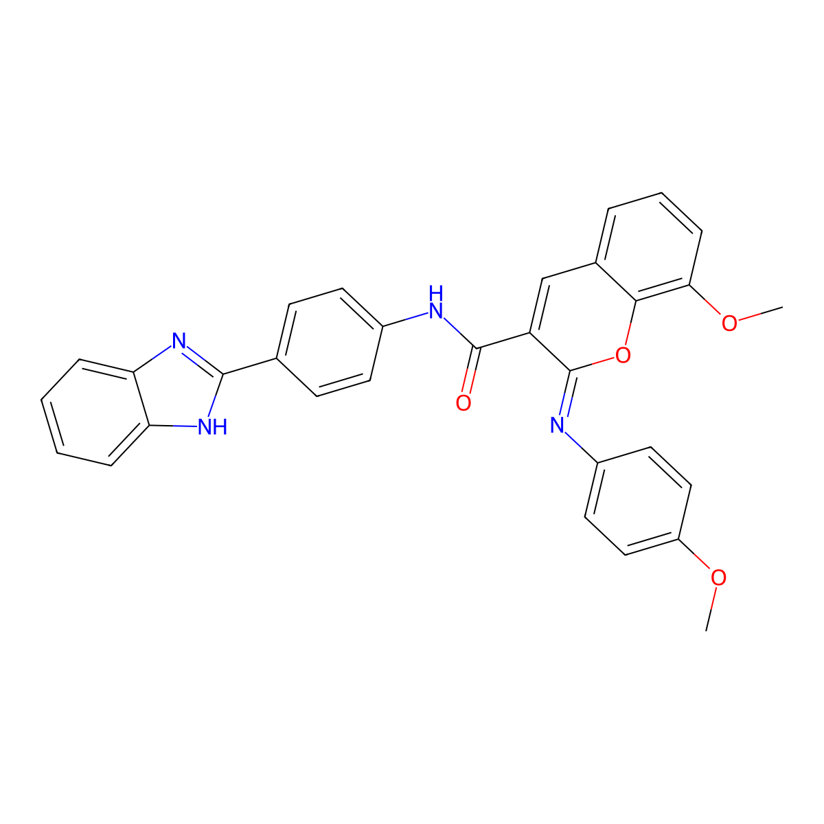 (2Z)-N-[4-(1H-benzimidazol-2-yl)phenyl]-8-methoxy-2-[(4-methoxyphenyl)imino]-2H-chromene-3-carboxamide molecular structure, CAS 478343-03-2