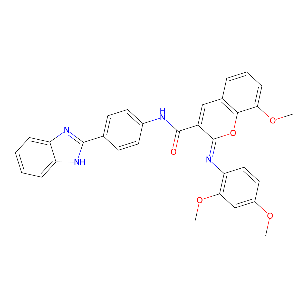 (2Z)-N-[4-(1H-benzimidazol-2-yl)phenyl]-2-[(2,4-dimethoxyphenyl)imino]-8-methoxy-2H-chromene-3-carboxamide molecular structure, CAS 478343-05-4
