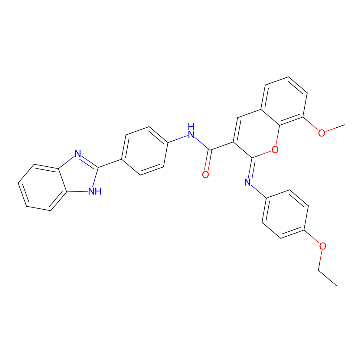 (2Z)-N-[4-(1H-benzimidazol-2-yl)phenyl]-2-[(4-ethoxyphenyl)imino]-8-methoxy-2H-chromene-3-carboxamide molecular structure, CAS 478343-09-8