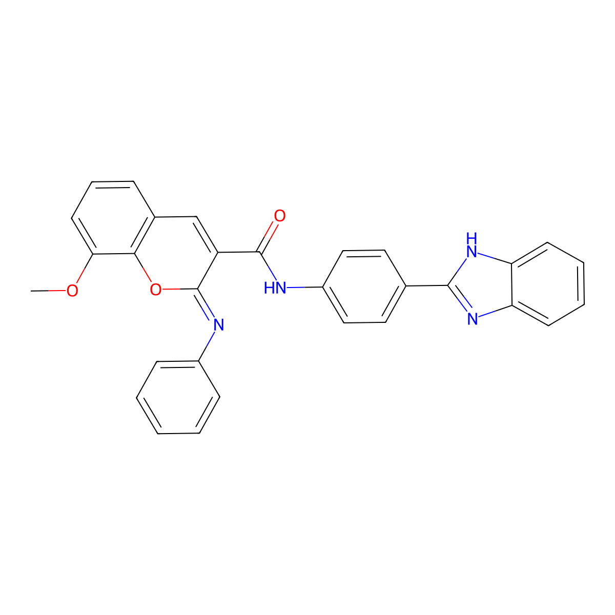 (2Z)-N-[4-(1H-benzimidazol-2-yl)phenyl]-8-methoxy-2-(phenylimino)-2H-chromene-3-carboxamide molecular structure, CAS 478343-17-8