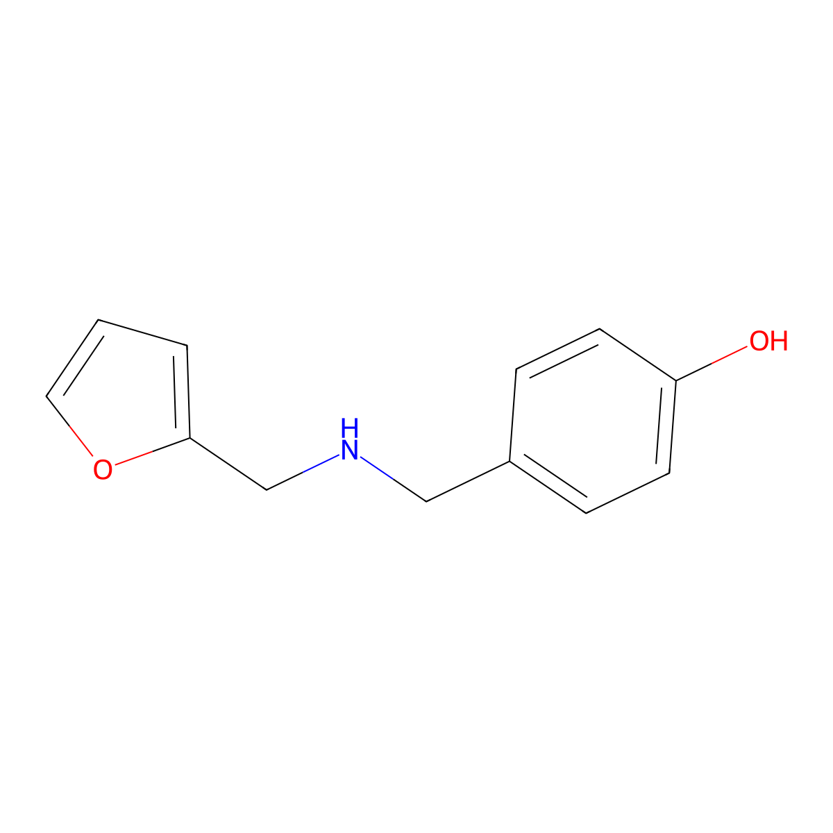 4-({[(Furan-2-yl)methyl]amino}methyl)phenol molecular structure, CAS 478358-10-0