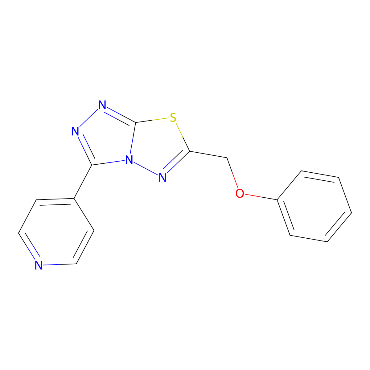 6-(Phenoxymethyl)-3-pyridin-4-yl-[1,2,4]triazolo[3,4-b][1,3,4]thiadiazole molecular structure, CAS 478362-90-2