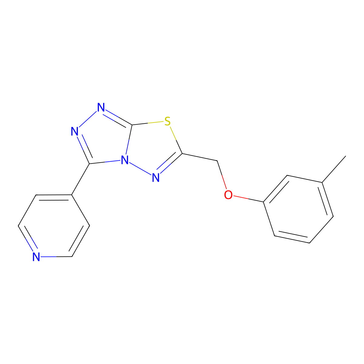 6-[(3-Methylphenoxy)methyl]-3-pyridin-4-yl-[1,2,4]triazolo[3,4-b][1,3,4]thiadiazole molecular structure, CAS 478363-02-9