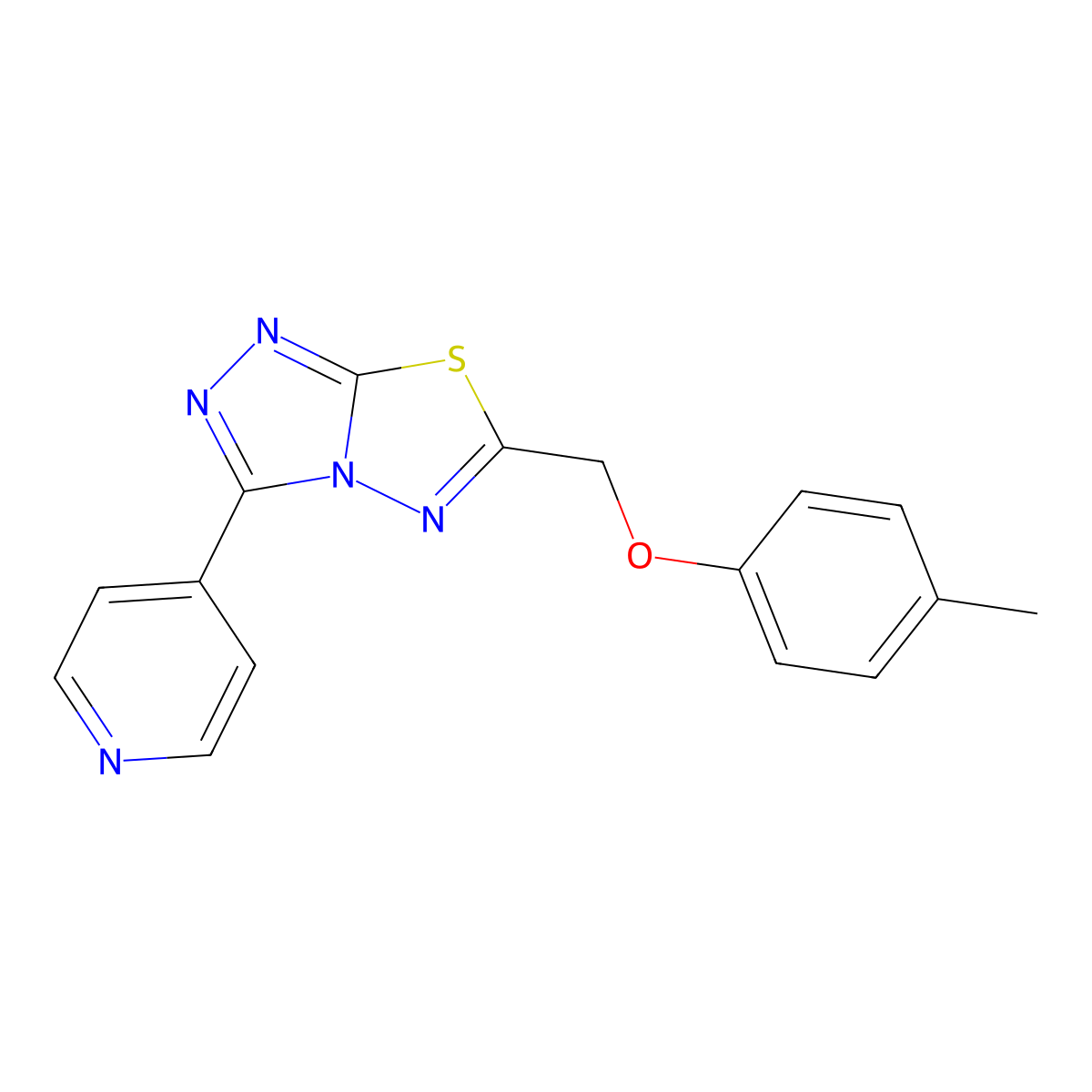 6-[(4-Methylphenoxy)methyl]-3-pyridin-4-yl-[1,2,4]triazolo[3,4-b][1,3,4]thiadiazole molecular structure, CAS 478363-04-1
