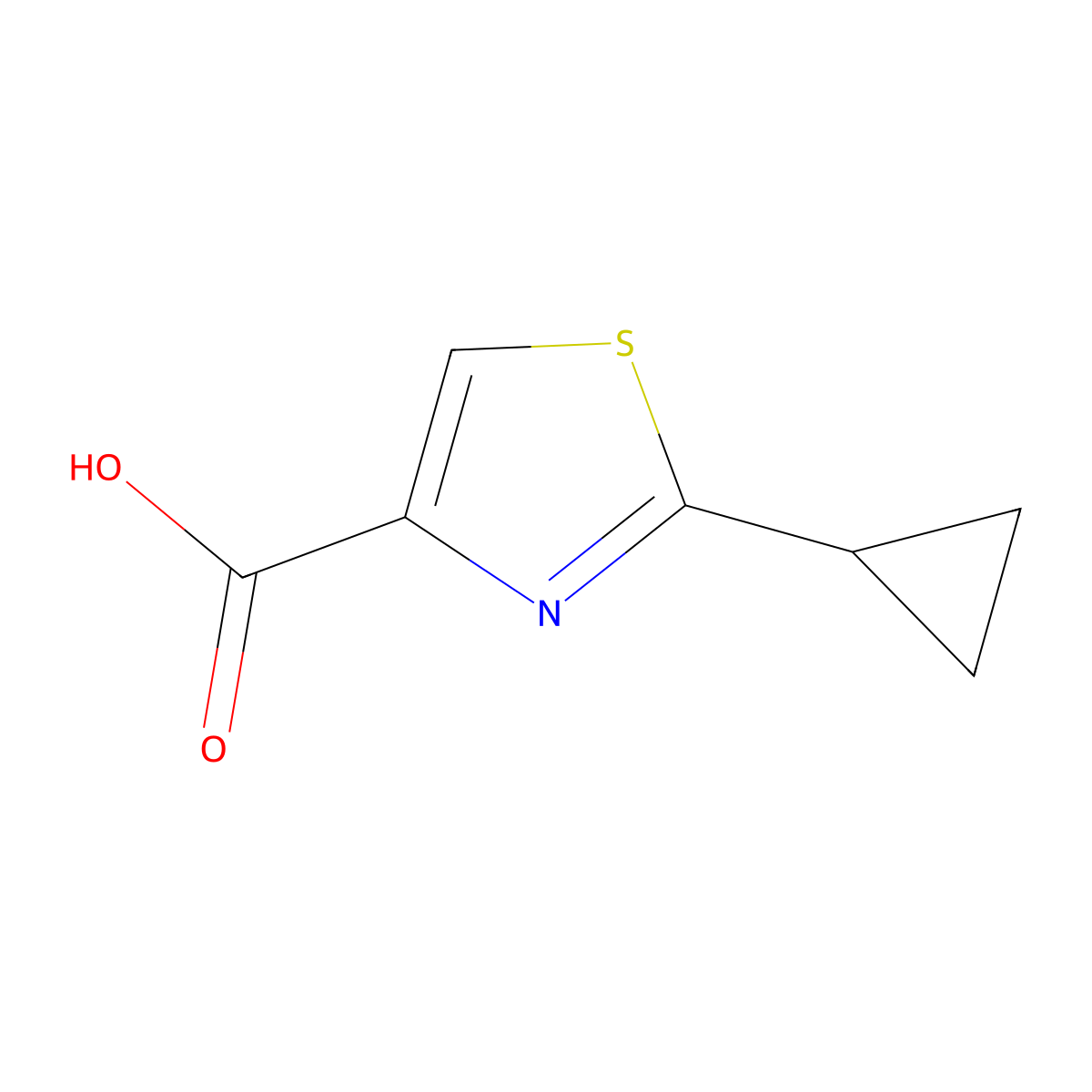 2-Cyclopropyl-1,3-thiazole-4-carboxylic acid molecular structure, CAS 478366-05-1