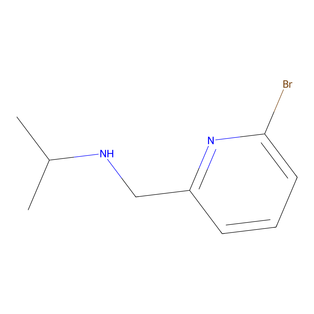 N-[(6-bromopyridin-2-yl)methyl]propan-2-amine molecular structure, CAS 478366-11-9