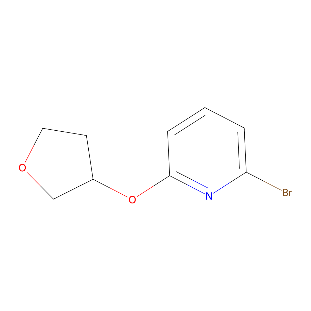 2-Bromo-6-[(oxolan-3-yl)oxy]pyridine molecular structure, CAS 478366-27-7