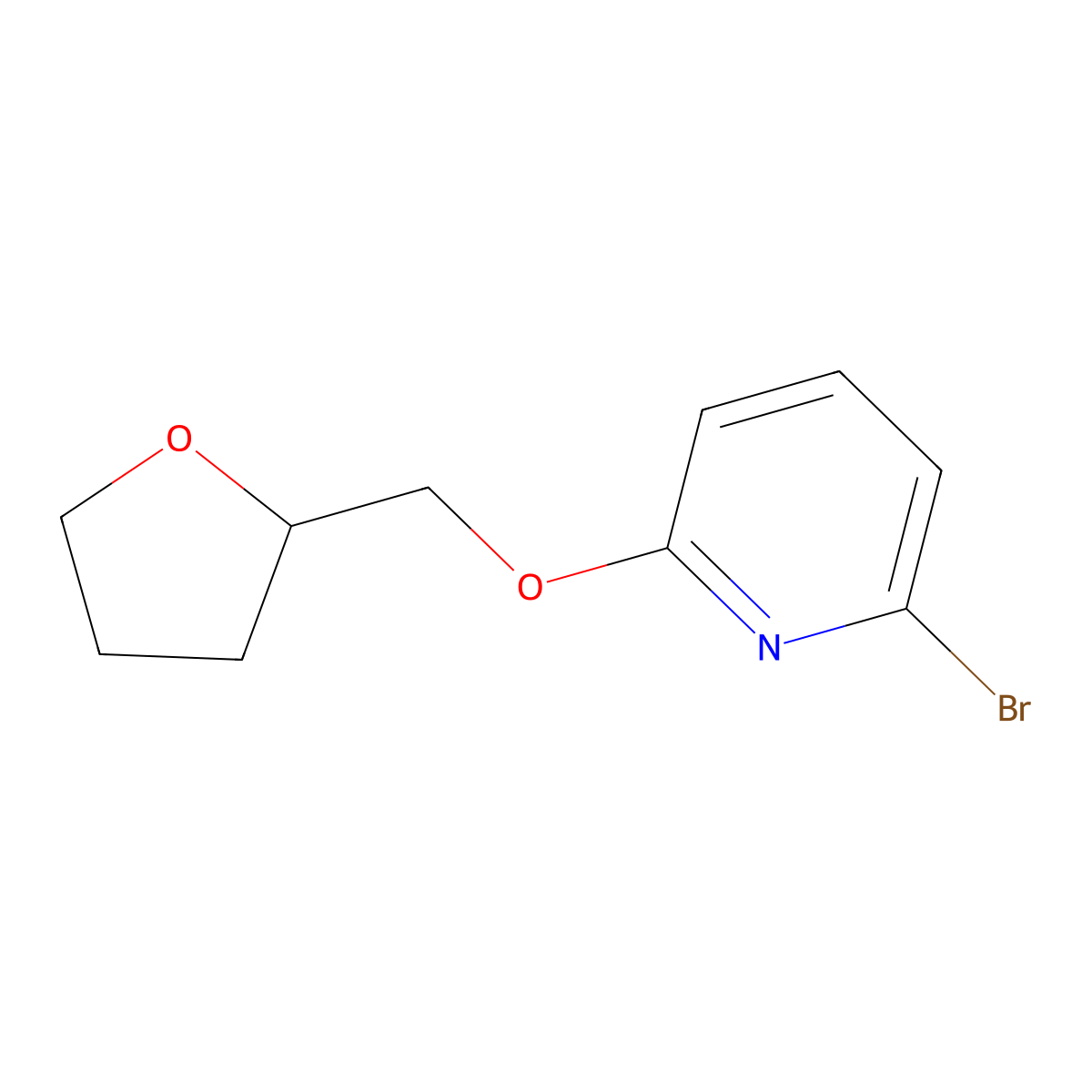 2-Bromo-6-[(tetrahydro-2-furanyl)methoxy]pyridine molecular structure, CAS 478366-28-8