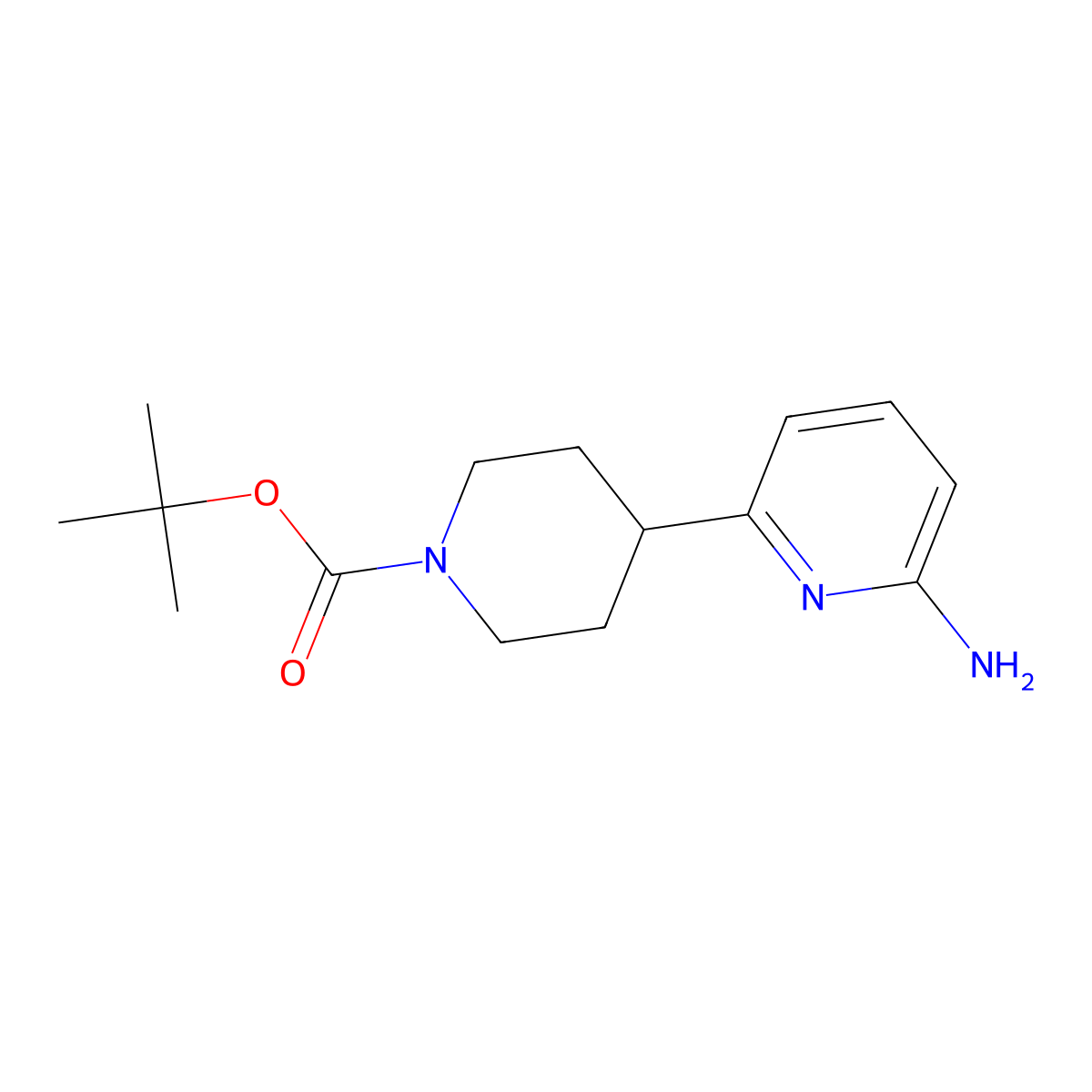 Tert-butyl 4-(6-aminopyridin-2-yl)piperidine-1-carboxylate molecular structure, CAS 478366-40-4