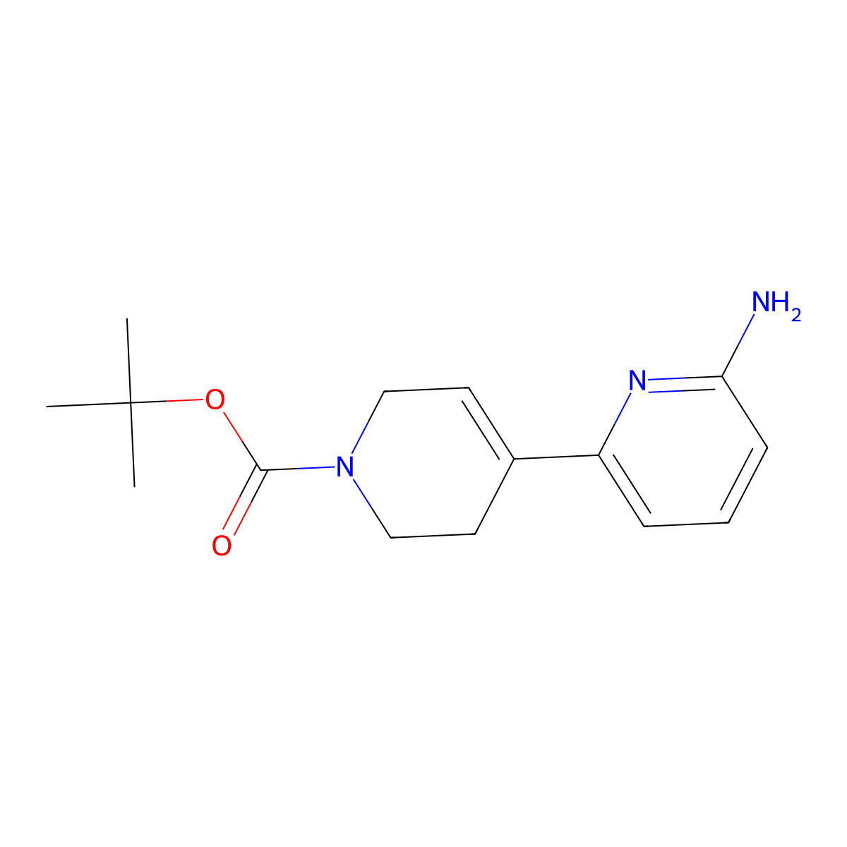 tert-butyl 4-(6-amino-2-pyridinyl)-3,6-dihydro-2H-pyridine-1-carboxylate molecular structure, CAS 478366-41-5