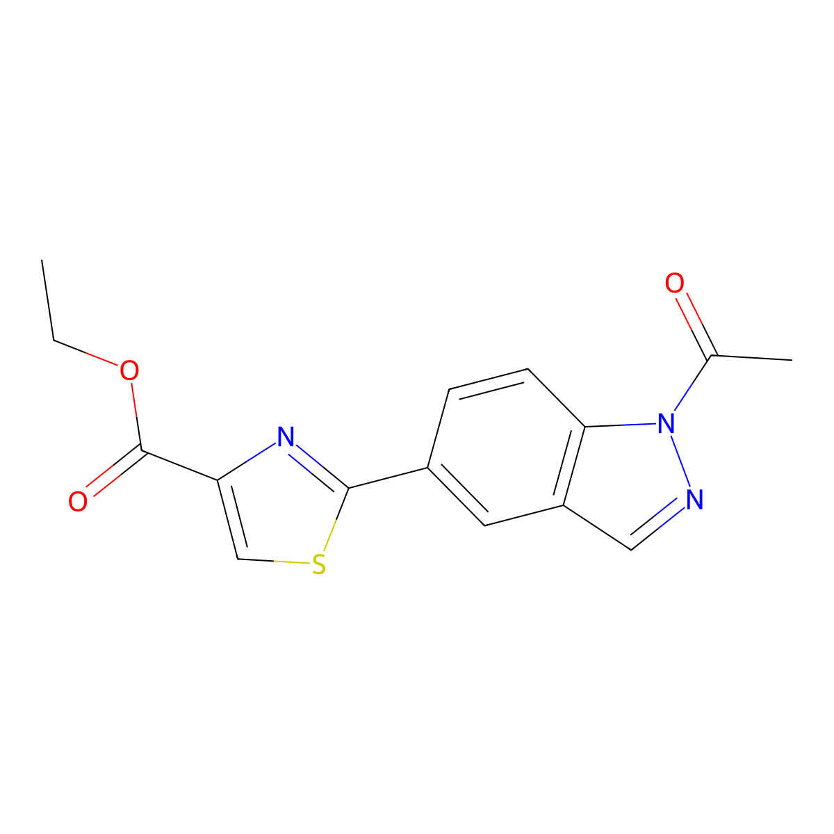 2-(1-acetyl-1H-indazol-5-yl)-thiazole-4-carboxylic acid ethyl ester molecular structure, CAS 478366-49-3