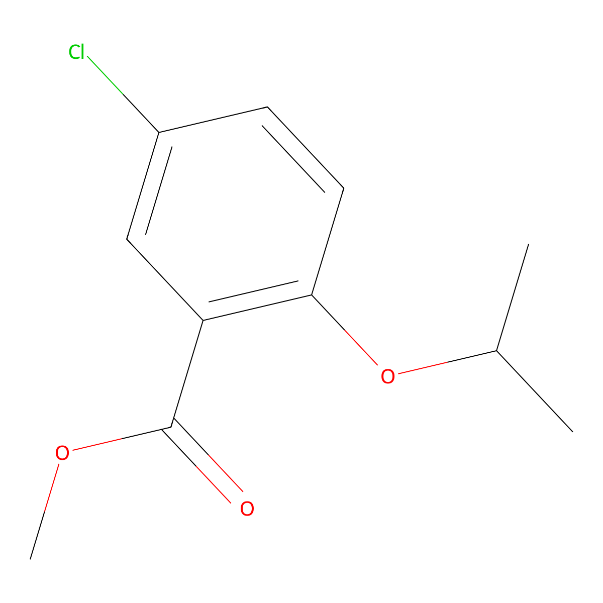Methyl 5-chloro-2-isopropoxy-benzoate molecular structure, CAS 478374-68-4