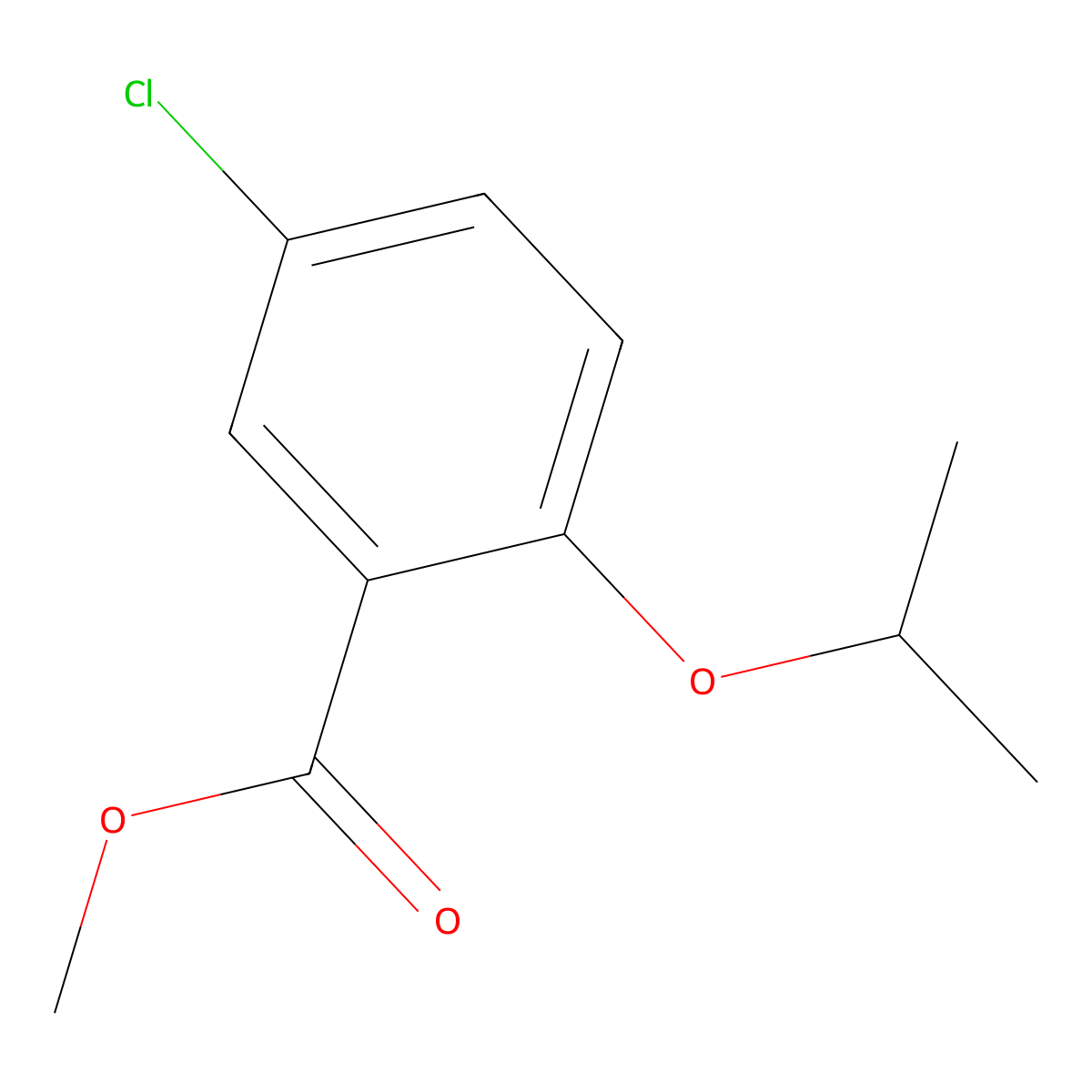 Methyl 5-chloro-2-isopropoxy-benzoate molecular structure, CAS 478374-68-4