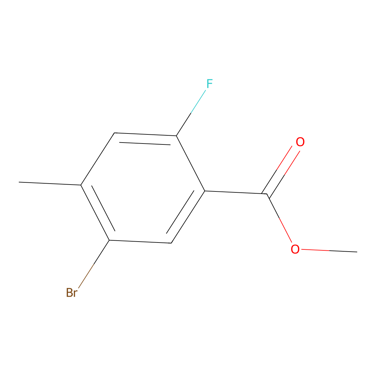 Methyl 5-bromo-2-fluoro-4-methylbenzoate molecular structure, CAS 478374-76-4