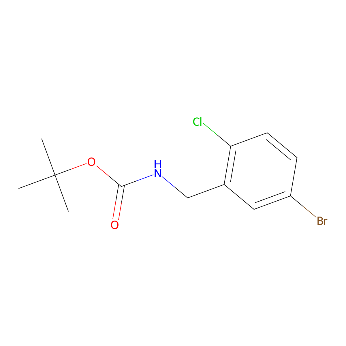 Tert-butyl 5-bromo-2-chlorobenzylcarbamate molecular structure, CAS 478374-92-4