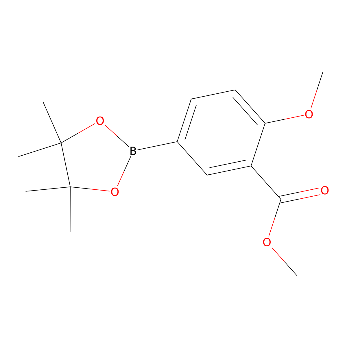 Methyl 2-methoxy-5-(4,4,5,5-tetramethyl-1,3,2-dioxaborolan-2-yl)benzoate molecular structure, CAS 478375-37-0