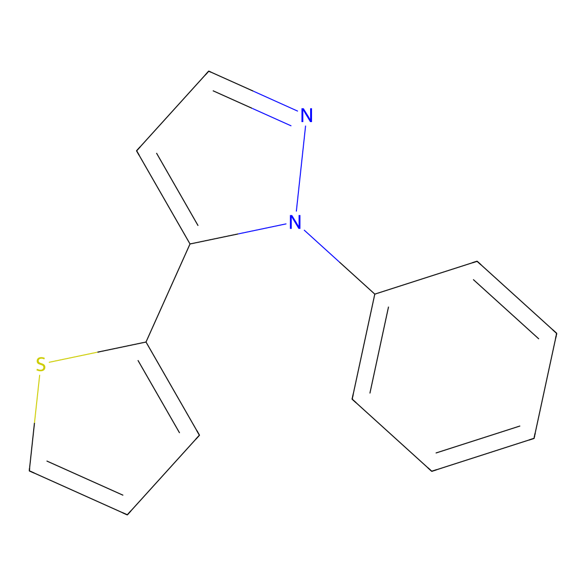 1-Phenyl-5-(thiophen-2-yl)-1H-pyrazole molecular structure, CAS 478395-52-7