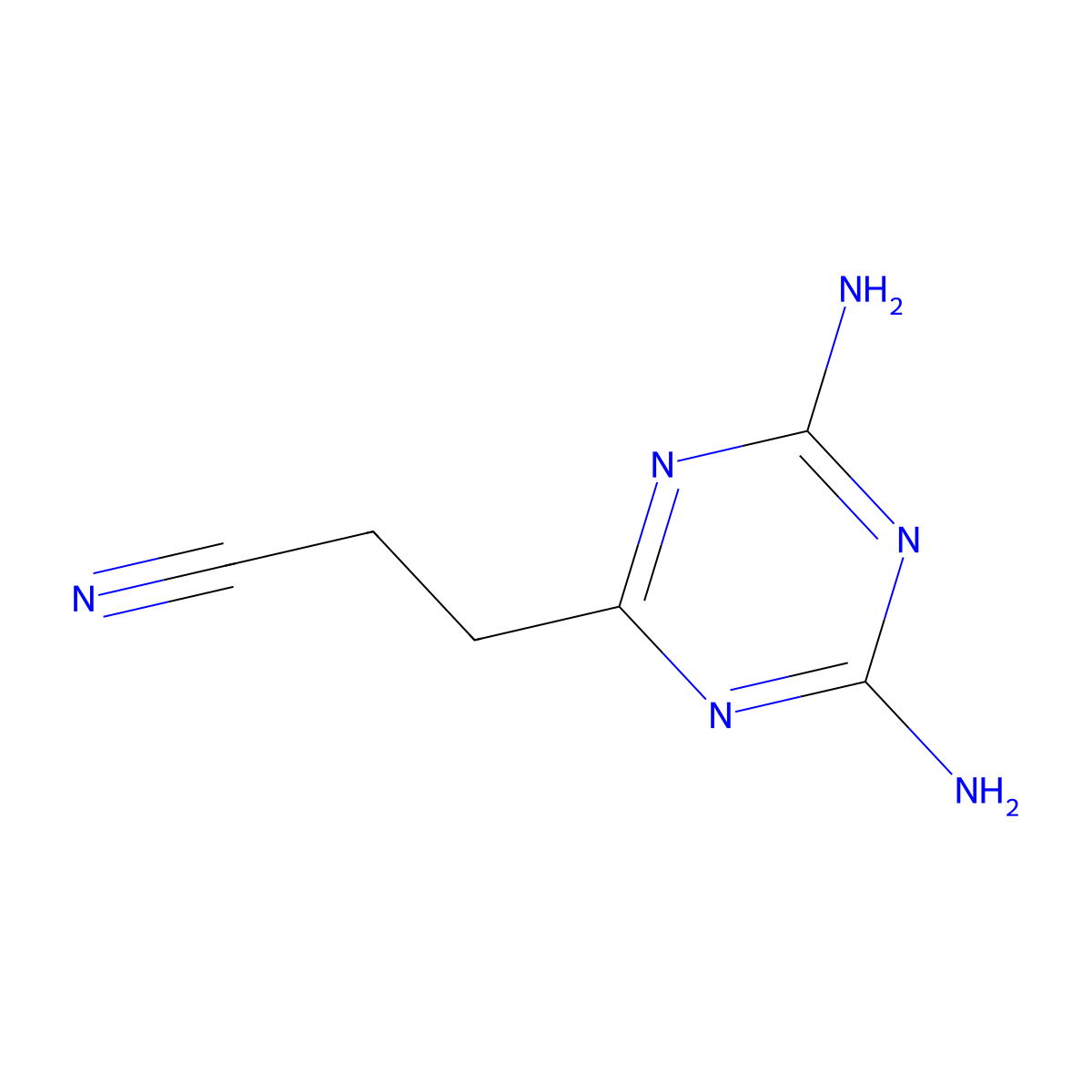 3-(4,6-Diamino-1,3,5-triazin-2-yl)propanenitrile molecular structure, CAS 4784-14-9