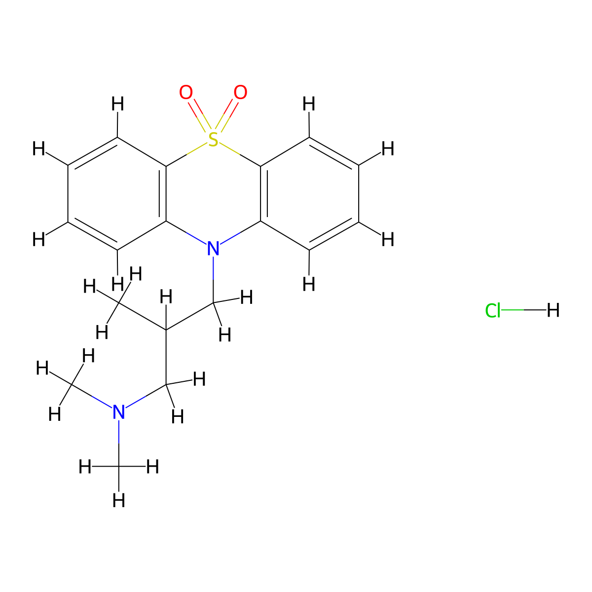 Oxomemazine hydrochloride molecular structure, CAS 4784-40-1