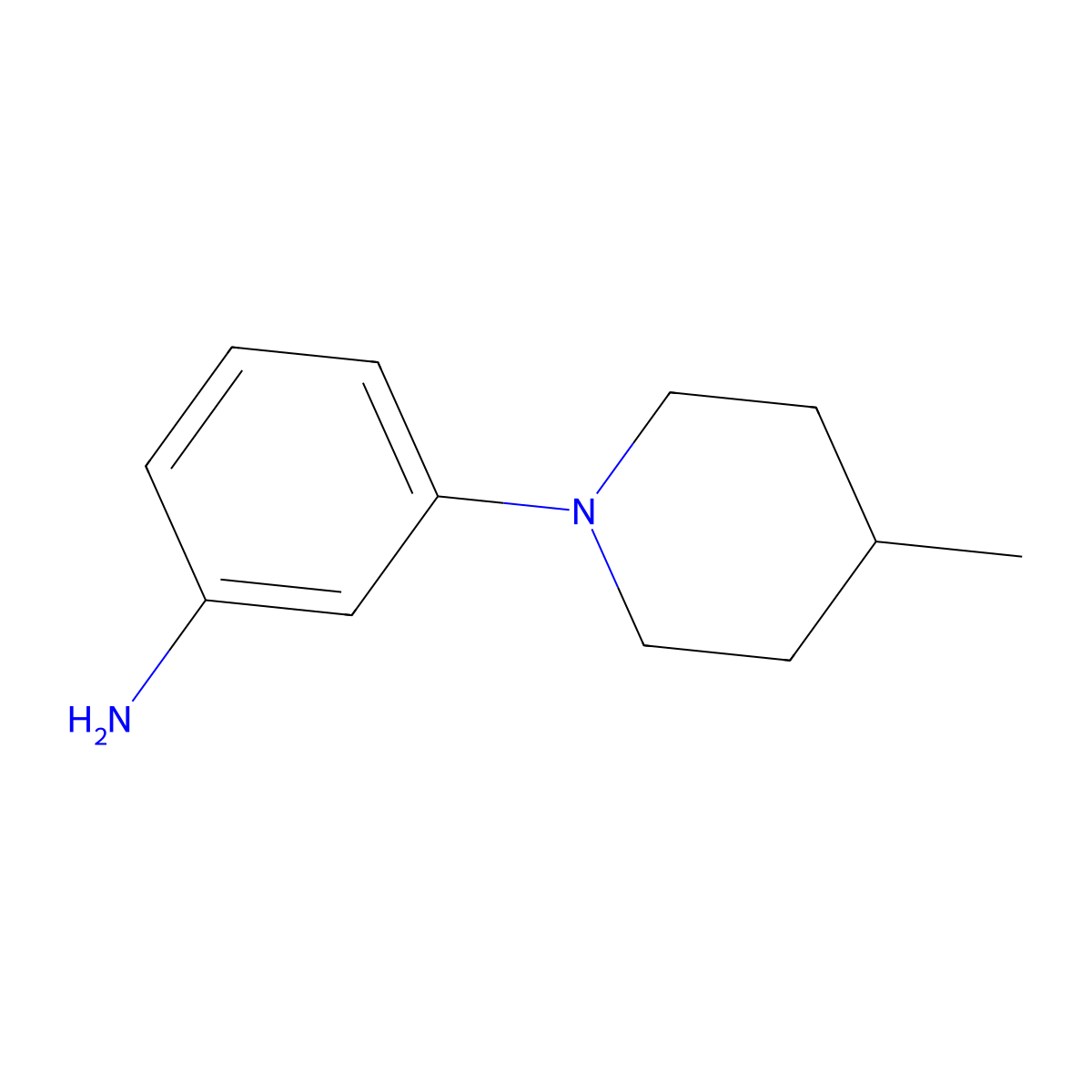 3-(4-Methylpiperidin-1-yl)aniline molecular structure, CAS 478403-41-7