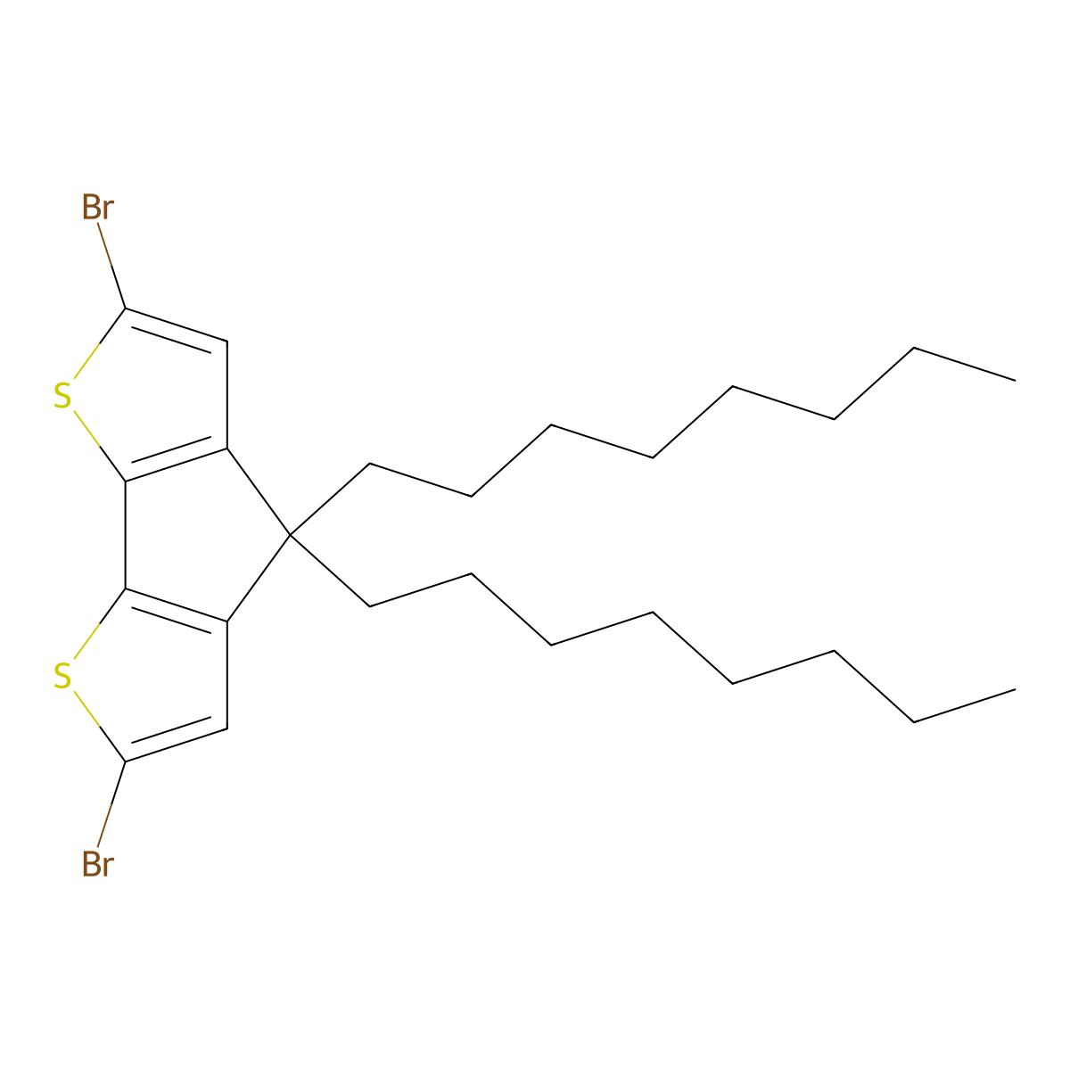 2,6-Dibromo-4,4-dioctyl-4H-cyclopenta[1,2-b:5,4-b']dithiophene molecular structure, CAS 478404-10-3