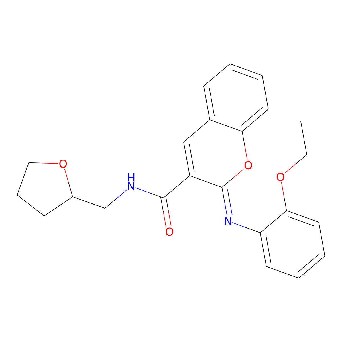 (2Z)-2-[(2-ethoxyphenyl)imino]-N-(tetrahydrofuran-2-ylmethyl)-2H-chromene-3-carboxamide molecular structure, CAS 478481-26-4
