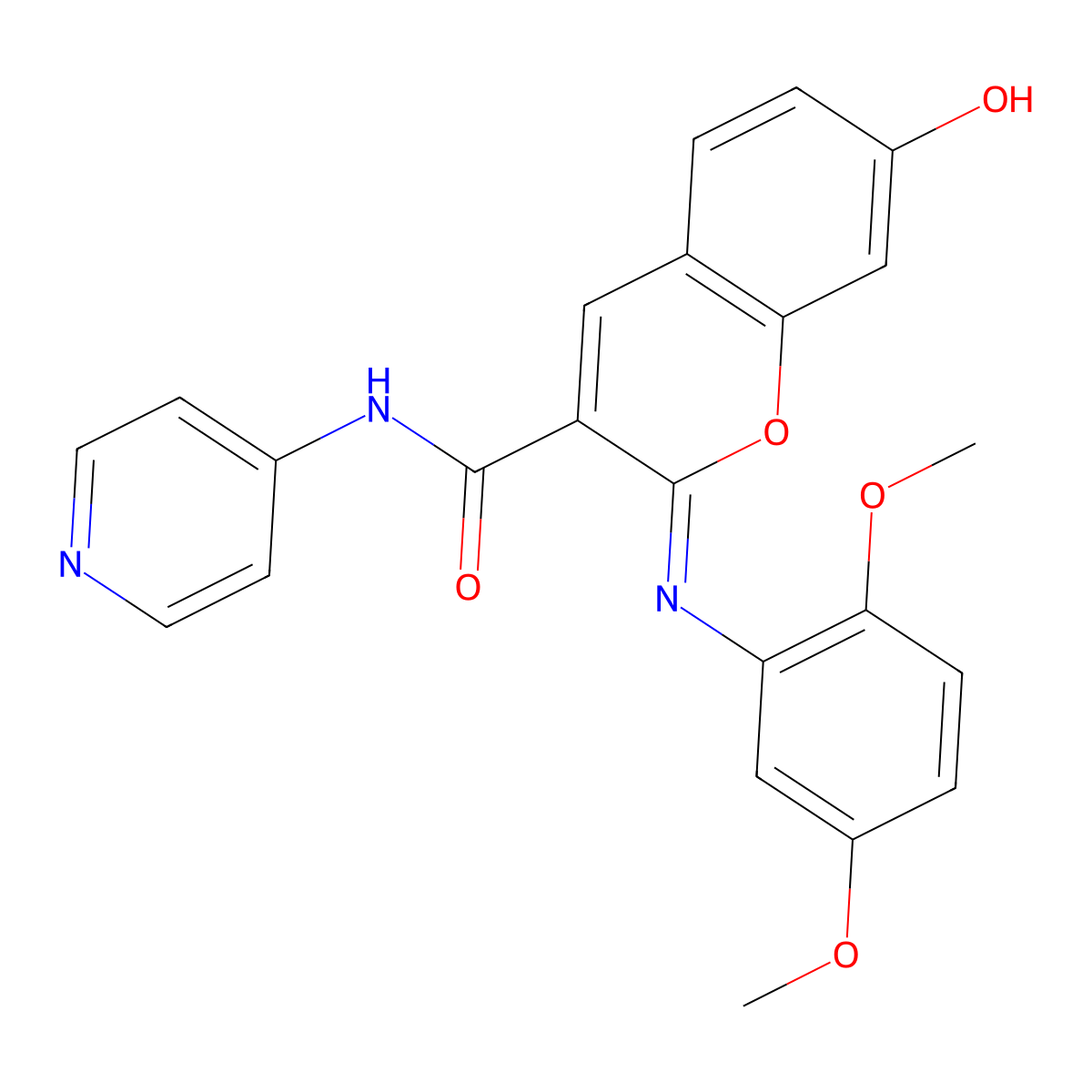 (2Z)-2-[(2,5-dimethoxyphenyl)imino]-7-hydroxy-N-(pyridin-4-yl)-2H-chromene-3-carboxamide molecular structure, CAS 478481-87-7