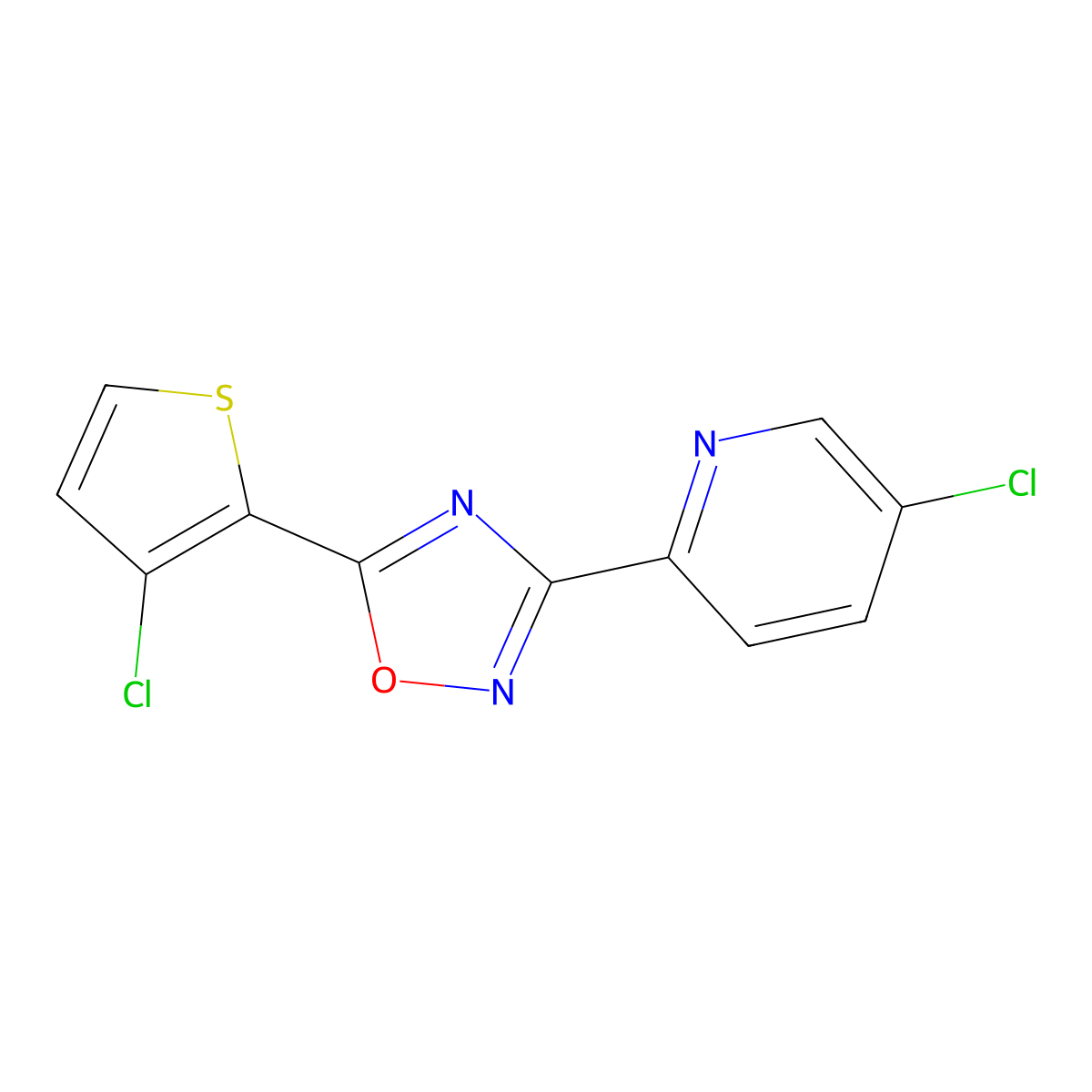 5-Chloro-2-(5-(3-chlorothiophen-2-yl)-1,2,4-oxadiazol-3-yl)pyridine molecular structure, CAS 478488-83-4