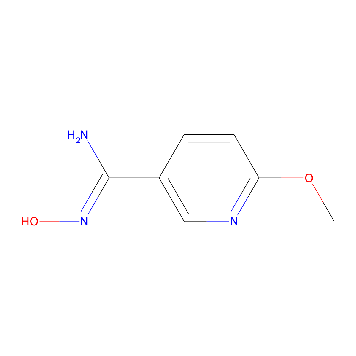 N'-hydroxy-6-methoxypyridine-3-carboximidamide molecular structure, CAS 478490-01-6