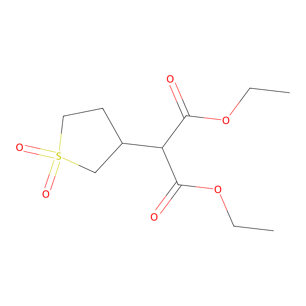 Diethyl (1,1-dioxidotetrahydrothien-3-yl)malonate molecular structure, CAS 4785-62-0
