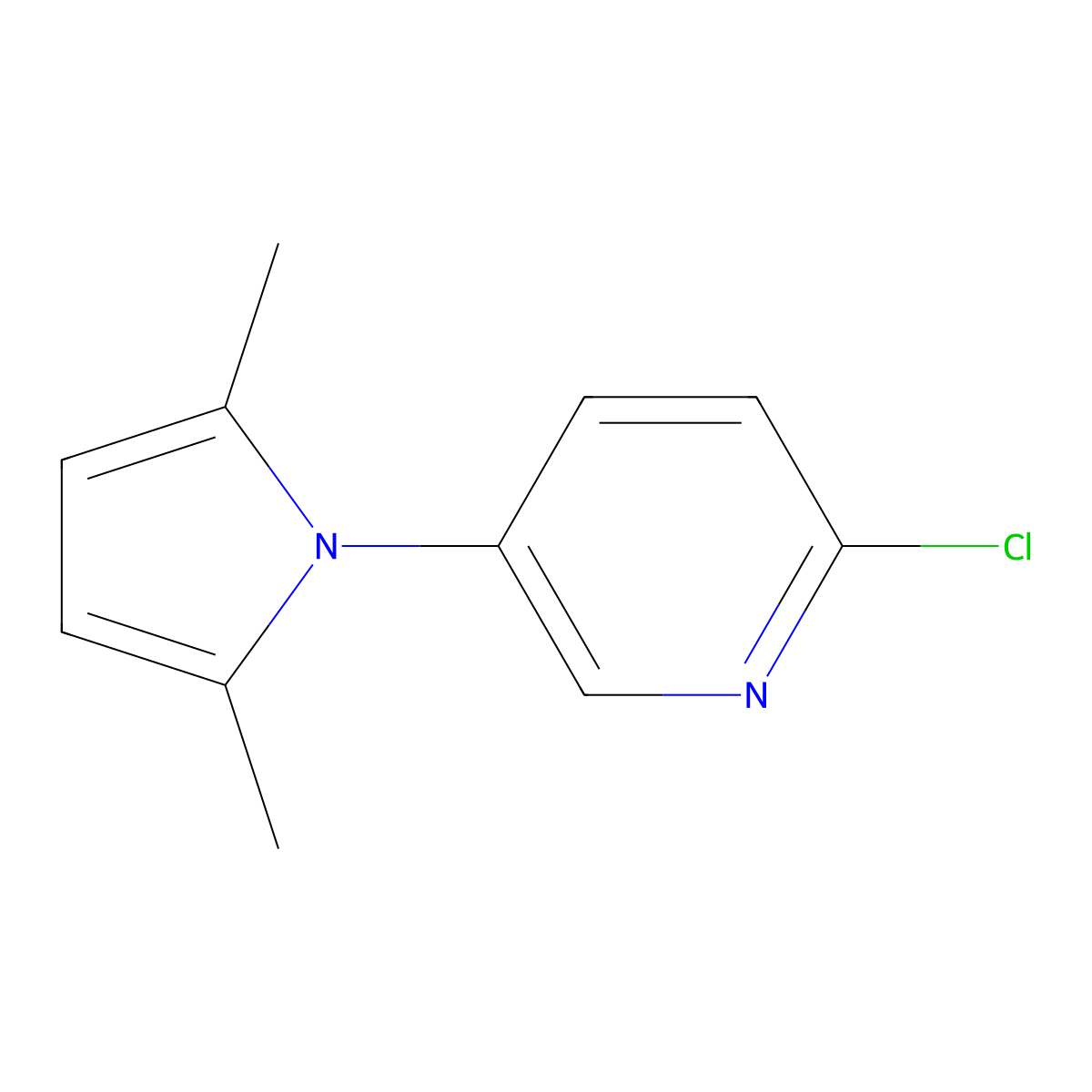 2-Chloro-5-(2,5-dimethylpyrrol-1-yl)pyridine molecular structure, CAS 478548-84-4