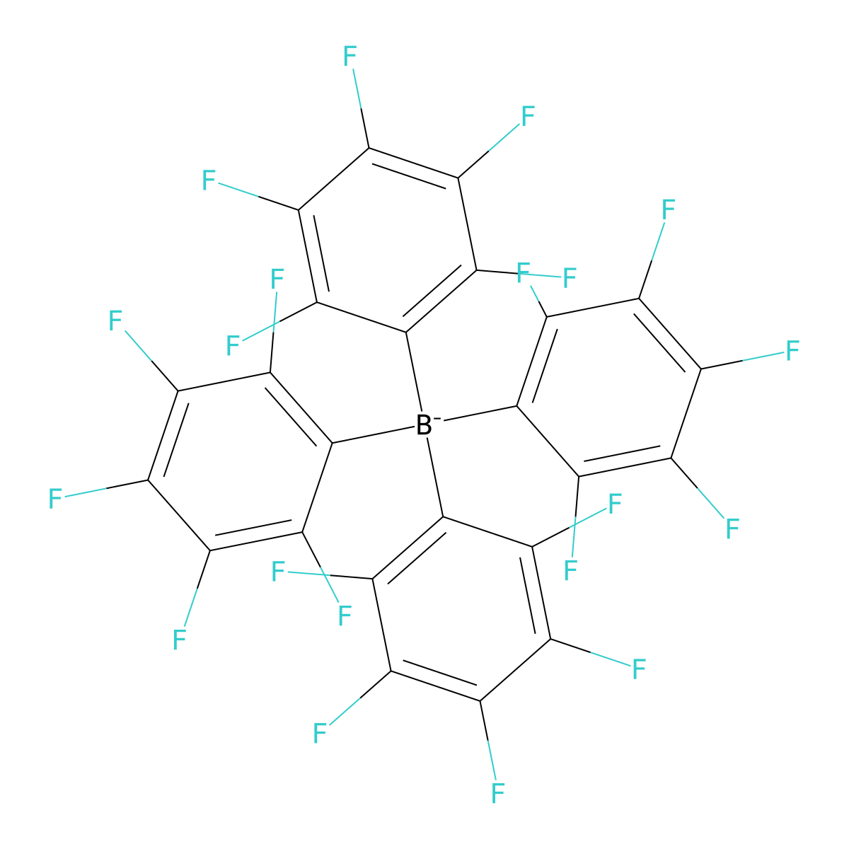 Tetrakis(pentafluorophenyl)borate molecular structure, CAS 47855-94-7